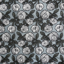 Load image into Gallery viewer, Linen Flower Roses Embroidery Mid Century Roman Shade