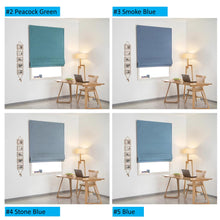 Load image into Gallery viewer, Modern Contemporary Single Double Layers Polyester Window Roman Shade