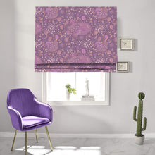 Load image into Gallery viewer, Purple Flower Print Window Roman Shade