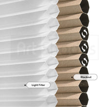 Load image into Gallery viewer, Honeycomb Cellular Cordless Light Filtering Blackout Bottom Up Roller Shades
