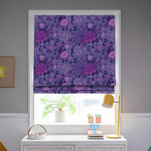 Load image into Gallery viewer, Purple Garden Botanical Art Window Roman Shade