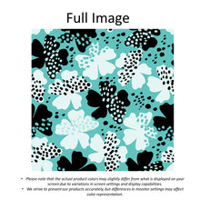 Load image into Gallery viewer, Teal Turquoise Mod Blossoms Linen Faux Roman Shade Valance