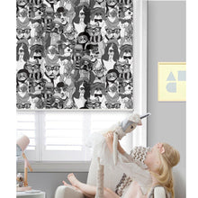 Load image into Gallery viewer, Cute Doggies in Black and White Nursery Room Window Roller Shade