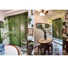 Load image into Gallery viewer, 100% Genuine Hardwood Venetian Blinds | Solid Wood Window Slats with Customizable Color Cloth Tapes & Decorative Straps
