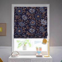 Load image into Gallery viewer, Midnight Garden Window Roman Shade