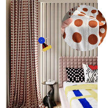 Load image into Gallery viewer, Terracotta Polka Dot Window Curtains Drapery