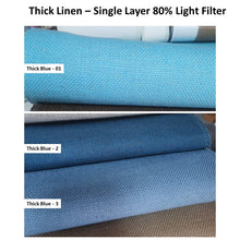 Load image into Gallery viewer, Blue Linen Ribbon Bows Valance Window Roman Shade