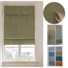 Load image into Gallery viewer, Embossed Flora Texture Fabric Window Roman Shades - Customizable Trim & Valance