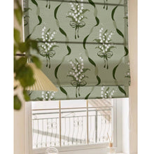 Load image into Gallery viewer, Morning Lily Sage Green Shade Window Roman Shade