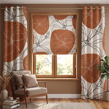Load image into Gallery viewer, Modern Abstract Hibiscus Earthy Terracotta Window Roman Shade