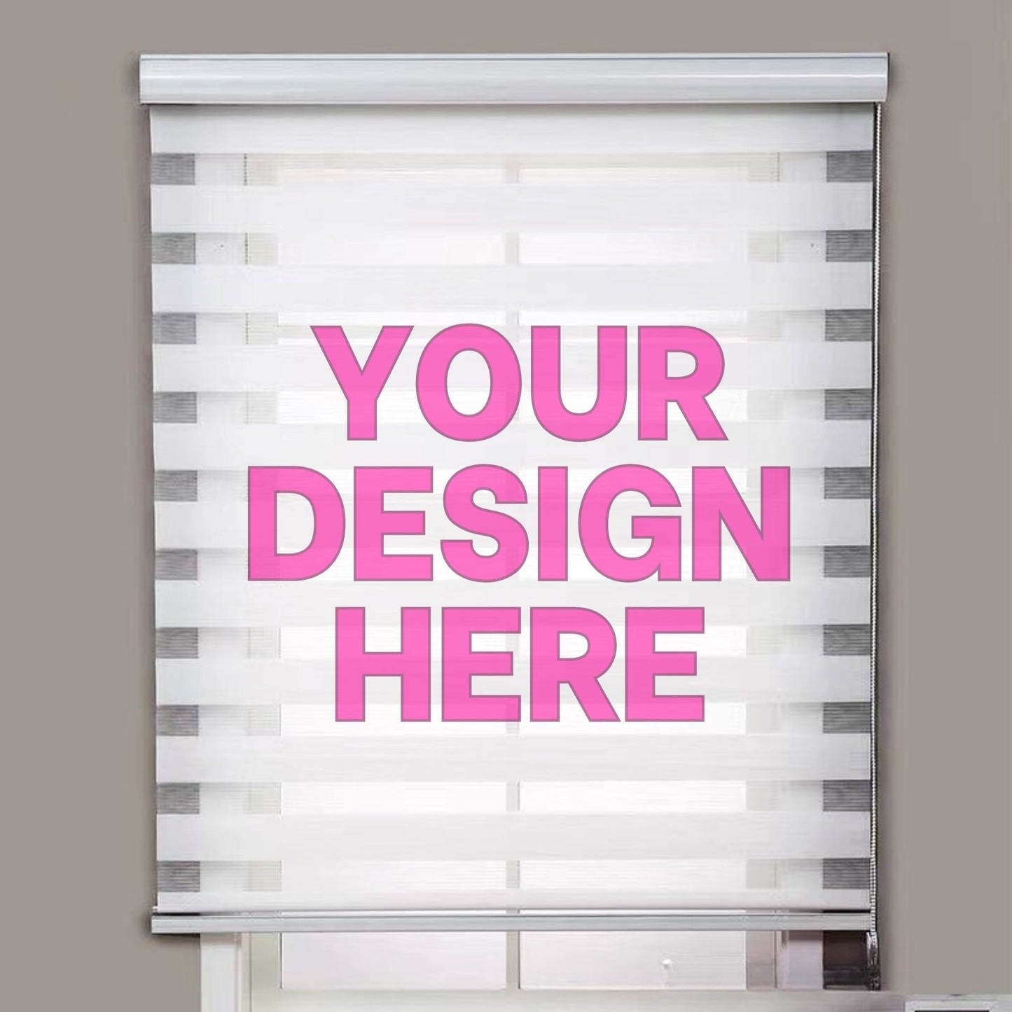 Custom Image Business Logo Personalized Design Dual-Layered Zebra Roller Shades Blinds
