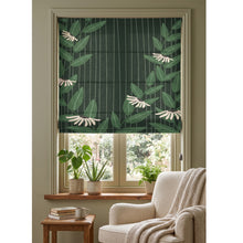 Load image into Gallery viewer, Echinacea Border Green Window Roman Shade