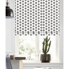 Load image into Gallery viewer, Black and White Simplicity Circle Doodle Linen Window Roman Shade