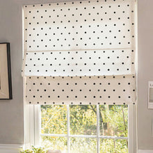 Load image into Gallery viewer, Ink Drop Modern Black and White Polka Dot Window Roman Shade