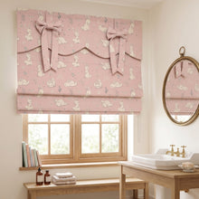 Load image into Gallery viewer, Pastel Blush Bunny Ribbon Bows Valance Window Roman Shade