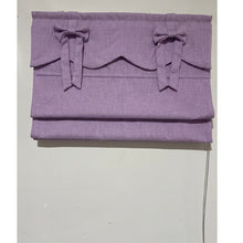 Load image into Gallery viewer, Purple Linen Ribbon Bows Valance Window Roman Shade