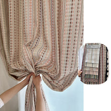 Load image into Gallery viewer, Knitted Pattern Textured Woven Colorful Boho Curtain Window Curtains Drapery
