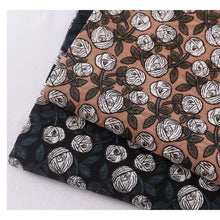 Load image into Gallery viewer, Linen Flower Roses Embroidery Mid Century Roman Shade