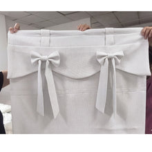Load image into Gallery viewer, White Linen Ribbon Bows Valance Window Roman Shade