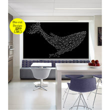 Load image into Gallery viewer, Whale Blackout Die Cut Cutout Sparkle Window Roller Blinds Shades Curtains