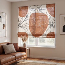 Load image into Gallery viewer, Modern Abstract Hibiscus Earthy Terracotta Window Roman Shade