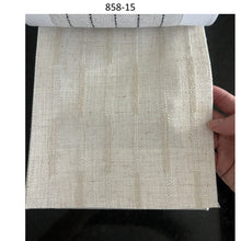 Load image into Gallery viewer, Handwoven Neutral Linen Embroidery Stripe Window Roman Shade