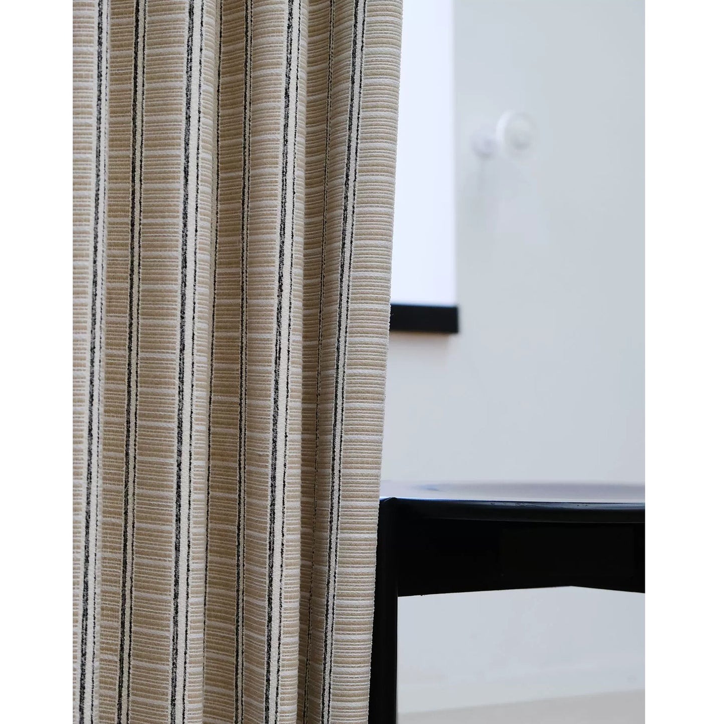 Textured French Stripe Rustic Grain Sack Curtains Drapery