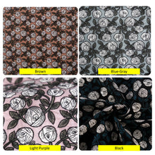 Load image into Gallery viewer, Linen Flower Roses Embroidery Mid Century Roman Shade