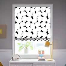 Load image into Gallery viewer, Black and White Geometry Seamless Circle Window Roman Shade