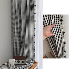 Load image into Gallery viewer, Scandinavian Black and White Monochrome Window Curtains Drapery