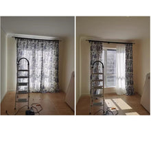 Load image into Gallery viewer, Indigo Floral Foliage Print Window Curtains Drapery
