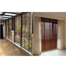 Load image into Gallery viewer, 100% Genuine Hardwood Venetian Blinds | Solid Wood Window Slats with Customizable Color Cloth Tapes & Decorative Straps