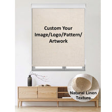 Load image into Gallery viewer, Custom Your Image/Logo Print Linen Blend Natural Texture Window Roller Shade