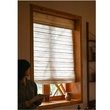 Load image into Gallery viewer, Cordless Natural Jute Linen Earthy Light Tone Roman Style Window Roller Shade