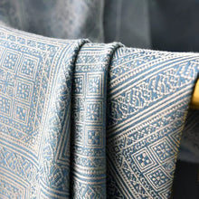 Load image into Gallery viewer, Bohemian Blue Geometric Ikat Window Curtains Drapery