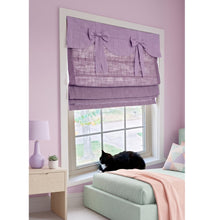 Load image into Gallery viewer, Purple Linen Ribbon Bows Valance Window Roman Shade