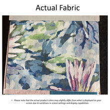 Load image into Gallery viewer, Indigo and Magenta Botanical Fabric Window Roman Shade
