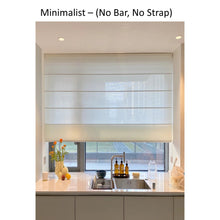 Load image into Gallery viewer, Contemporary Sleek Modern Luxe Metal and Strap Window Roman Shade
