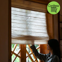 Load image into Gallery viewer, Cordless Natural Jute Linen Earthy Light Tone Roman Style Window Roller Shade