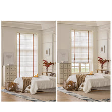 Load image into Gallery viewer, Contemporary Sleek Modern Luxe Metal and Strap Window Roman Shade