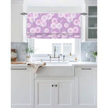 Load image into Gallery viewer, Purple Hydrangea Flower Linen Faux Roman Shade Valance