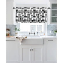 Load image into Gallery viewer, Black and White Geometry Faux Roman Shade Valance