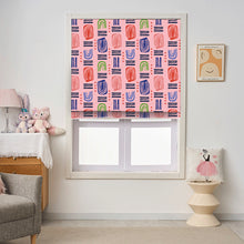 Load image into Gallery viewer, Pink Dynamic Shapes Window Roman Shade
