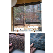 Load image into Gallery viewer, Natural Flax and Copper Light Filtering Roman Style Window Roller Shade