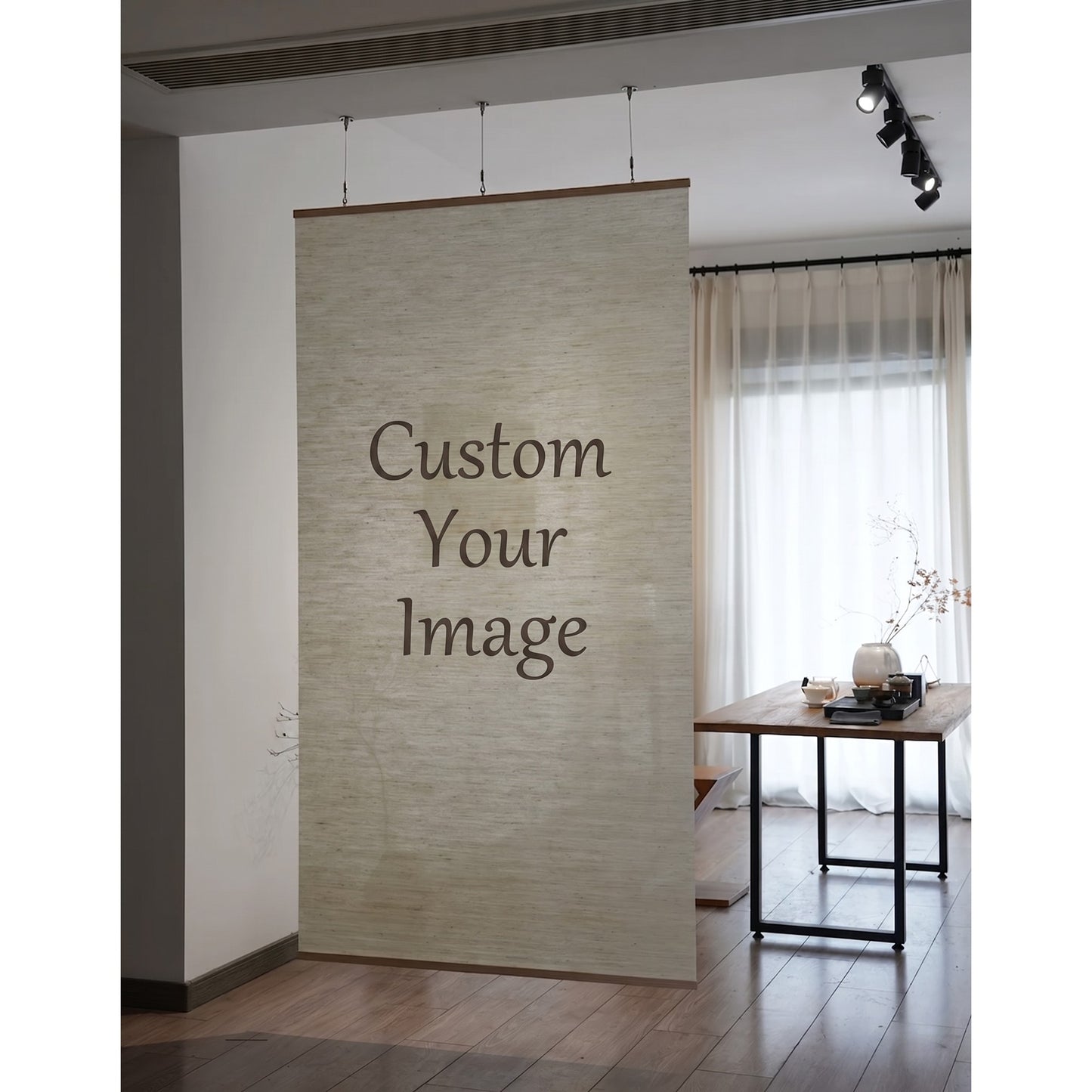 Custom Print Your Artwork Room Divider Doorway Curtain, Entryway Privacy Panel, Shop Partition Screen