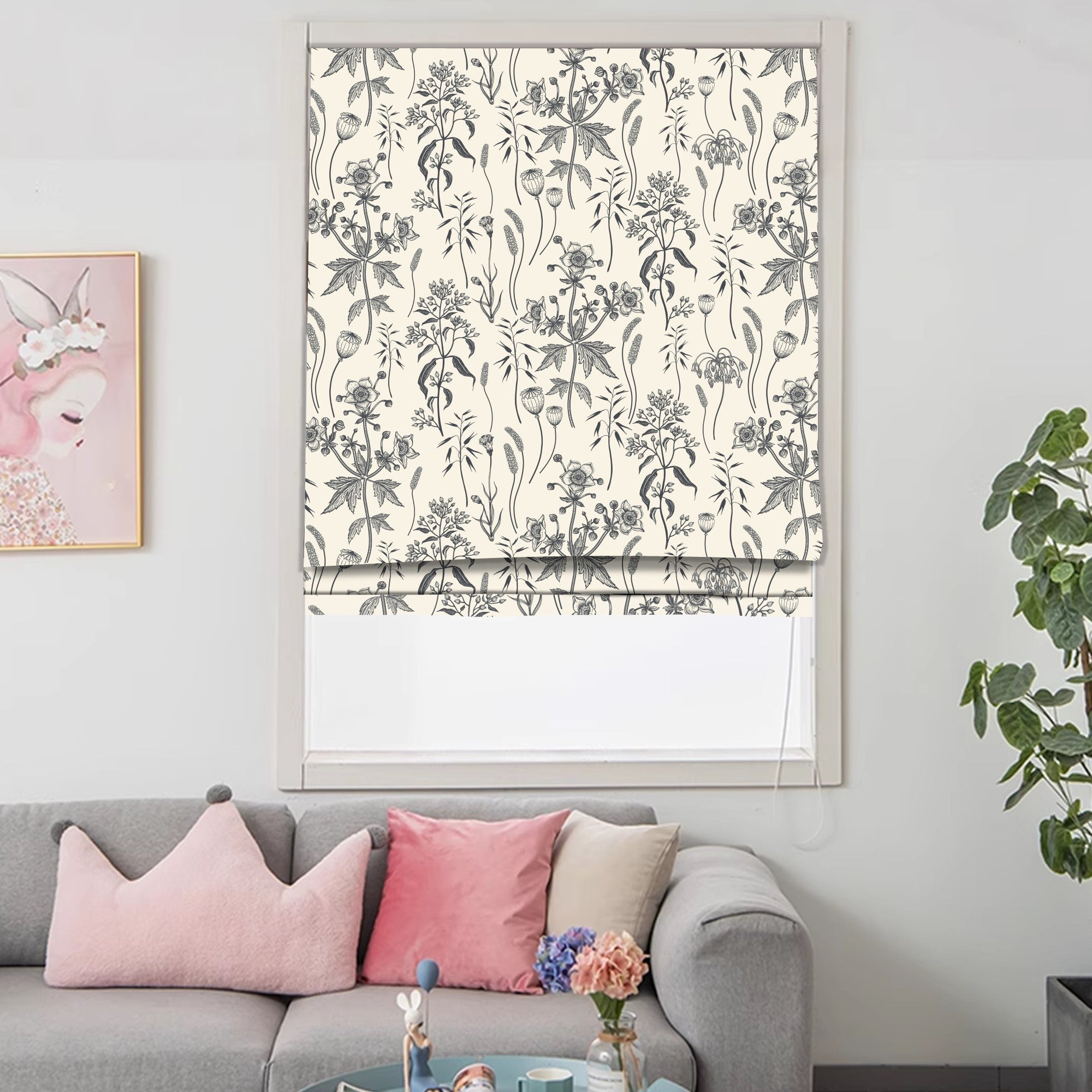 Imperial Garden Sage Botanical Window Roman Shade – Art Shades
