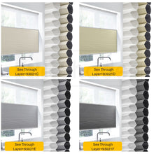 Load image into Gallery viewer, Honeycomb Cellular Cordless Light Filtering Blackout Bottom Up Roller Shades