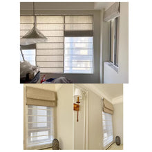 Load image into Gallery viewer, Double Layers Dual Linen Blackout and Light Filter Window Roman Shade