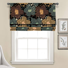 Load image into Gallery viewer, Retro Floral Abstract Linen Faux Roman Shade Valance