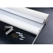 Load image into Gallery viewer, Boho Terra Cotta Mountain Window Zebra Roller Shades with Valance